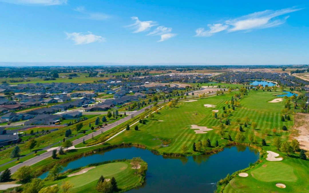 Aerial view of the Legacy community in Eagle, Idaho