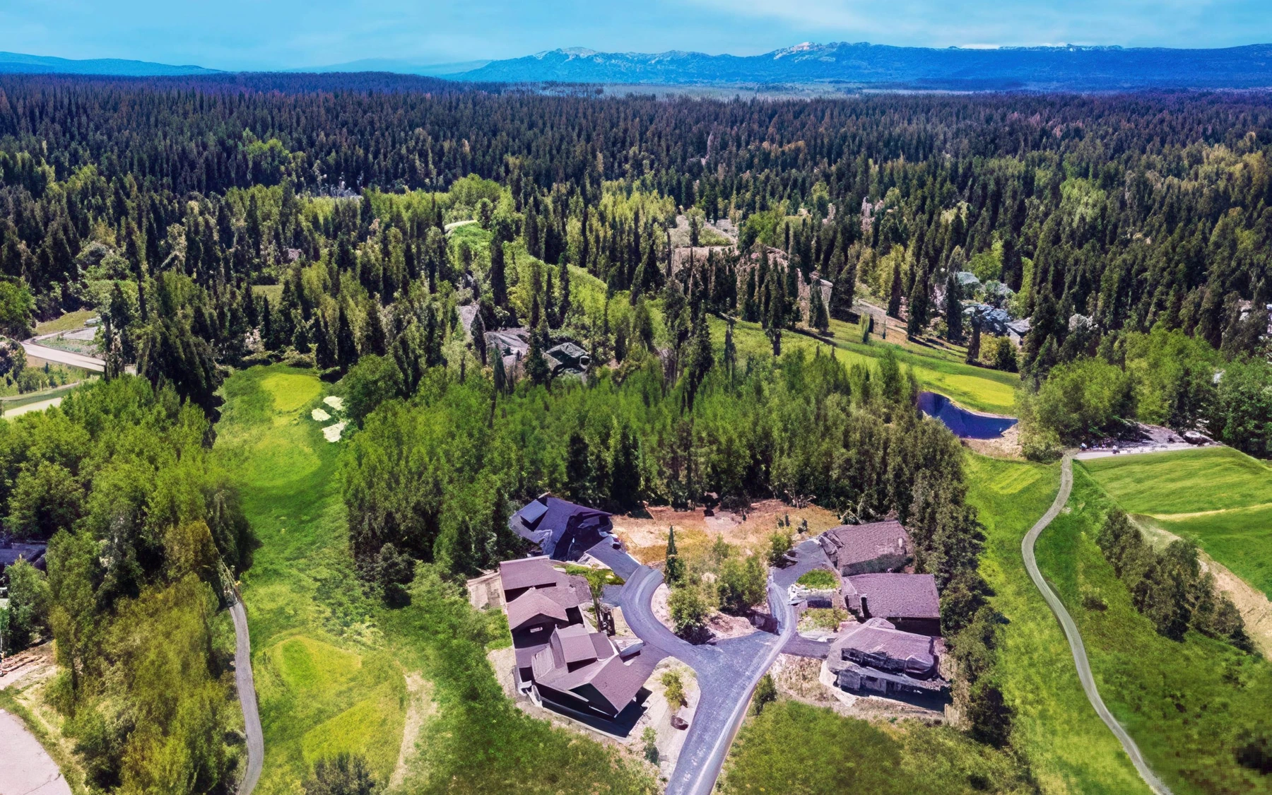 Aerial view of Spring Mountain Ranch in McCall