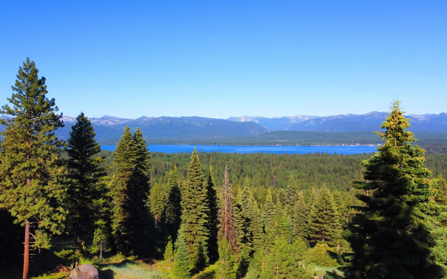 Exterior of the Club Hill Refresh remodel at Whitetail Club, showing the lakeside setting and the surrounding forest.