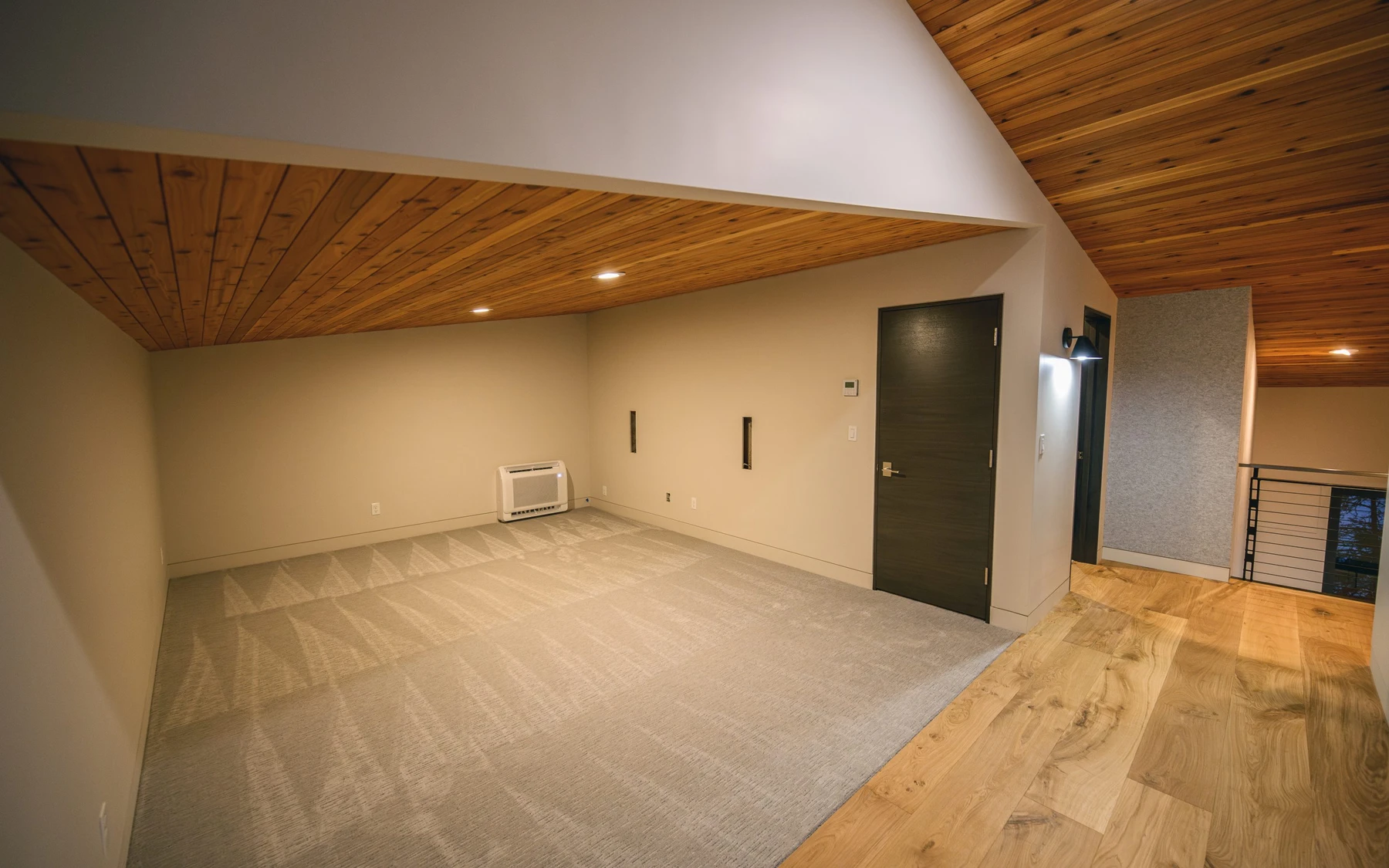 Interior detail in the Modern Elegance custom home near McCall, showing built-in cabinetry and wood finishes.